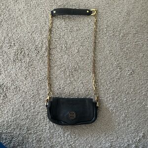 Tory Burch: Black Leather Crossbody Bag